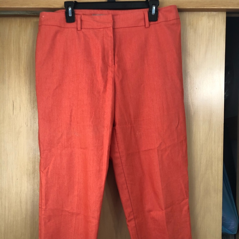 Cropped straight leg dress pant